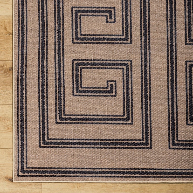 Livabliss Bohemian & Eclectic Ez Jute Graphic Washable Area Rug