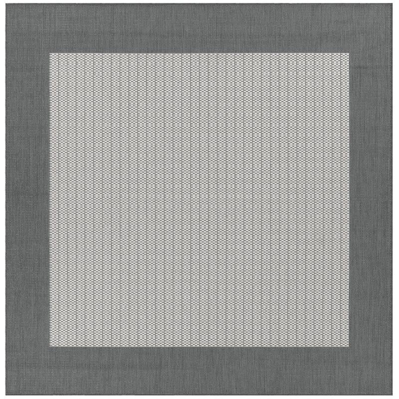 Dream Decor Rugs Pergola Quad Indoor Outdoor Area Rug - 7'6" Square - Gray/White