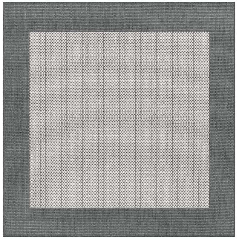 Pergola Quad Indoor/ Outdoor Area Rug - 7'6" Square - Gray/White