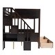 preview thumbnail 34 of 37, Twin Over Full Bunk Bed with Storage Stairs, Solid Wood Bunk Bed Frame with 2 Drawers & Storage Shelves, for Kids Teens Adults