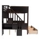 preview thumbnail 35 of 40, Twin over Full Bunk Bed with Shelfs, Storage Staircase and 2 Drawers