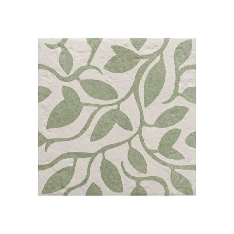 Verity Vine 8x8 Matte Porcelain Encaustic Tile - Floor, Wall, Backsplash