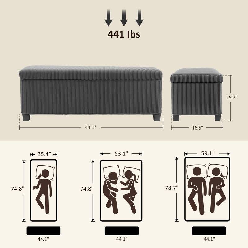 End of Bed Bench for Your Home,Ottoman Bench with Storage, Lid, Legs