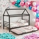 preview thumbnail 2 of 16, Twin Size Stylish Metal House Shape Platform Bed With Trundle
