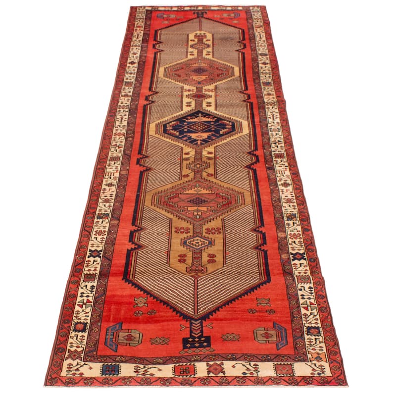 ECARPETGALLERY Hand-knotted Konya Anatolian Red Wool Rug - 3'11 x 13'5