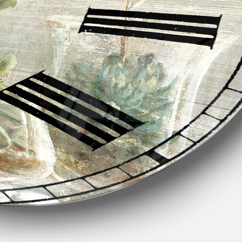Designart 'Composition of Orchids' Traditional Large Wall CLock