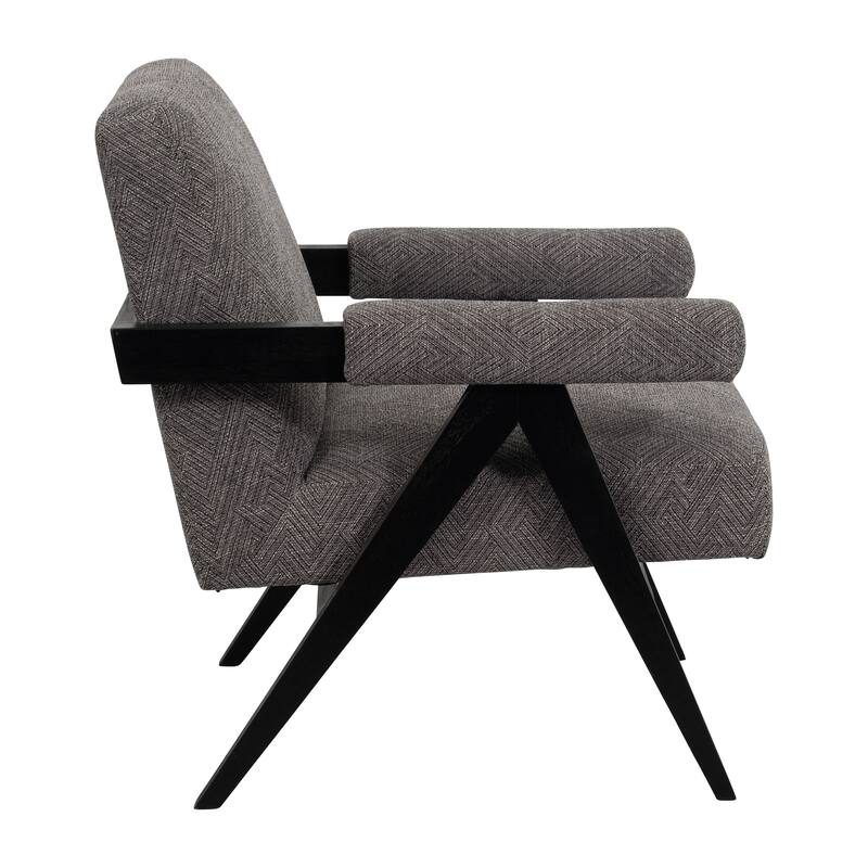 Non-Woven Fabric Wood Frame Modern Chair with Upholstered Padded Arms