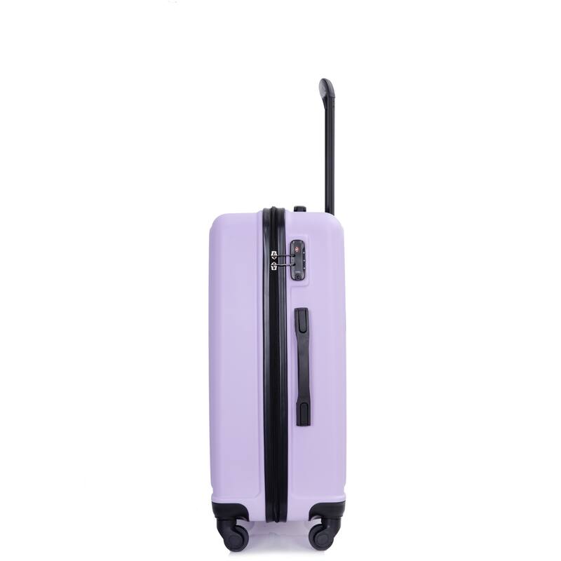 3 Piece ABS Hardside Luggage Sets Spinner Wheels Suitcase with Two Hooks and TSA Lock & Telescoping Handle