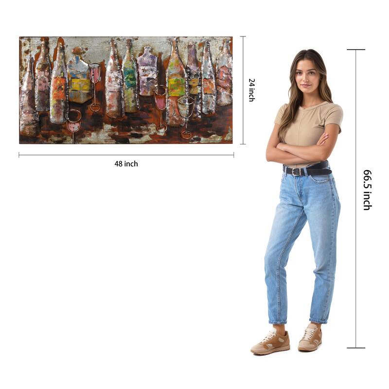 5 O'Clock Mixed Media Iron Hand Painted 3D Wall Art