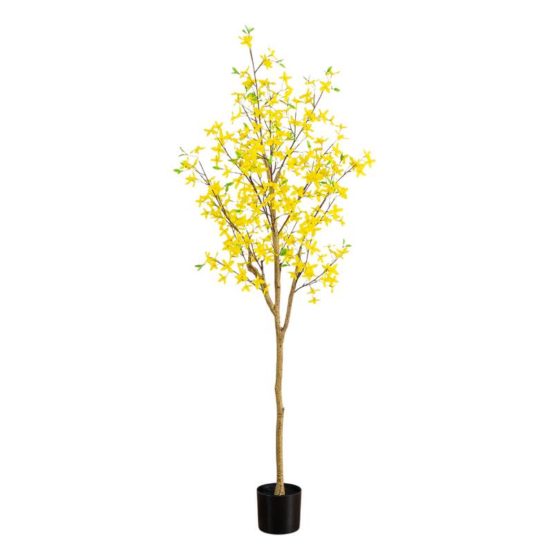 6-ft Artificial Forsythia Tree - Green