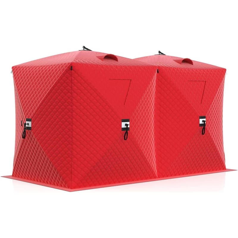 Pop Up Thermal Insulated Hub Tent, Ice Fishing Shelter for 6-8 Persons