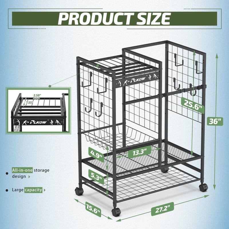 Sport Equipment Rack Garage and Home Organizer