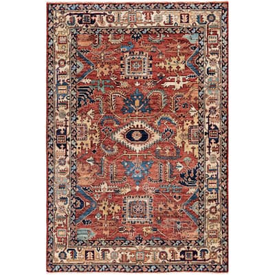 Serapi One-of-a-Kind Hand-Knotted Area Rug - Red - 4' 2" x 6' 3"