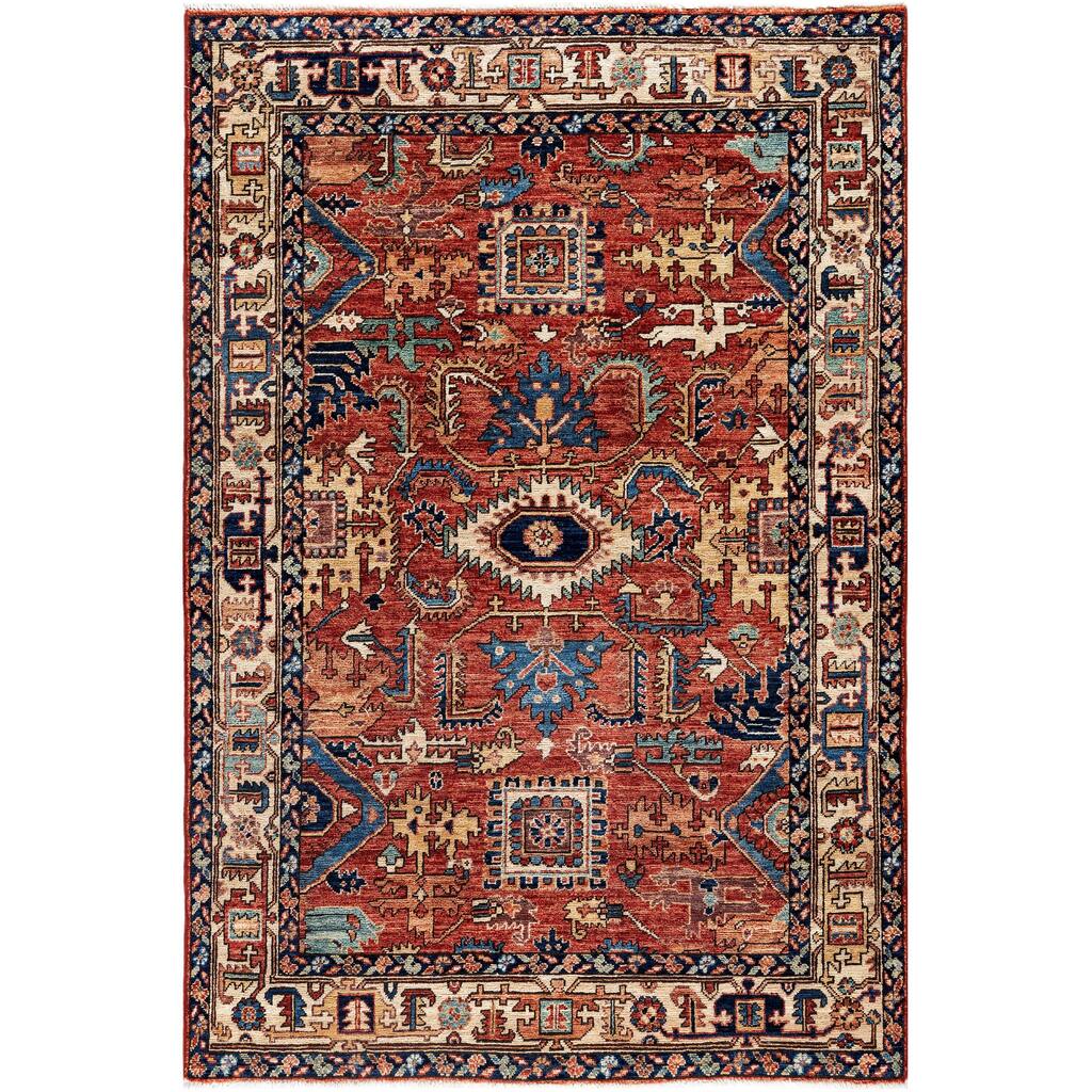 Serapi One-of-a-Kind Hand-Knotted Area Rug - Red - 4' 2" x 6' 3"