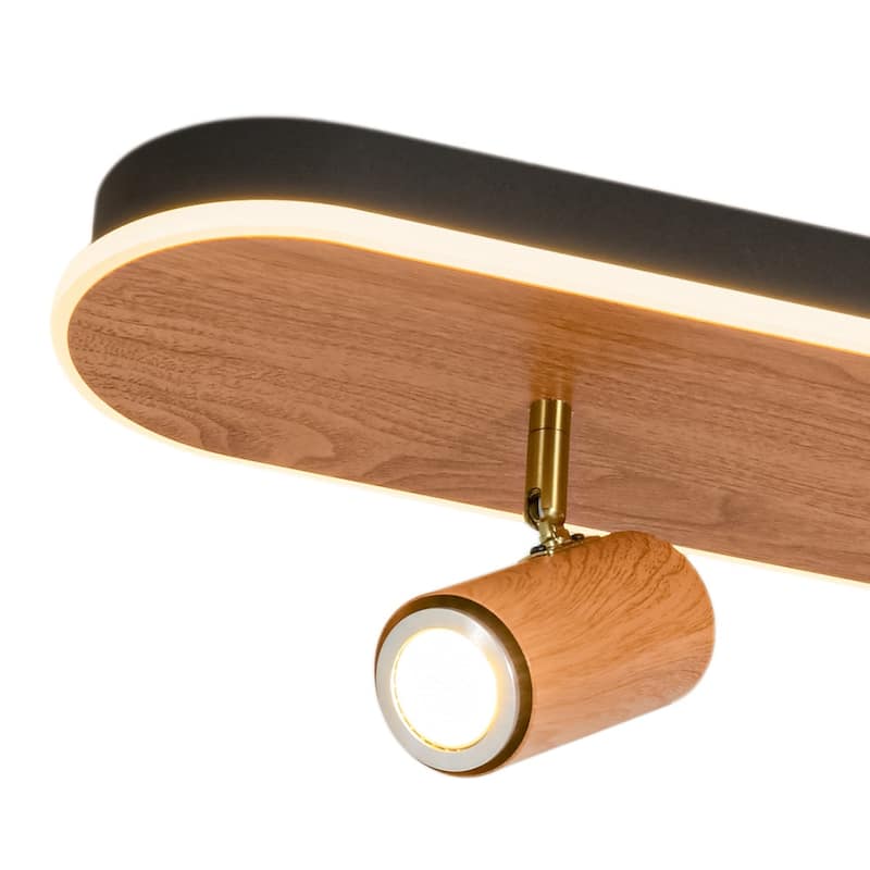 Shaker Farmhouse Linear Wood Dimmable LED Flush Mount Spotlight