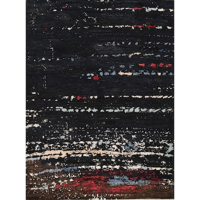 Contemporary Abstract Oriental Dining Room Area Rug Wool Hand-knotted - 8'4" x 9'6"