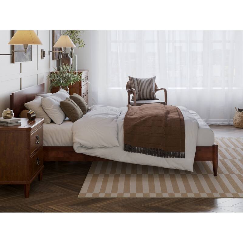 Aria Solid Wood Modern Low Profile Platform Bed
