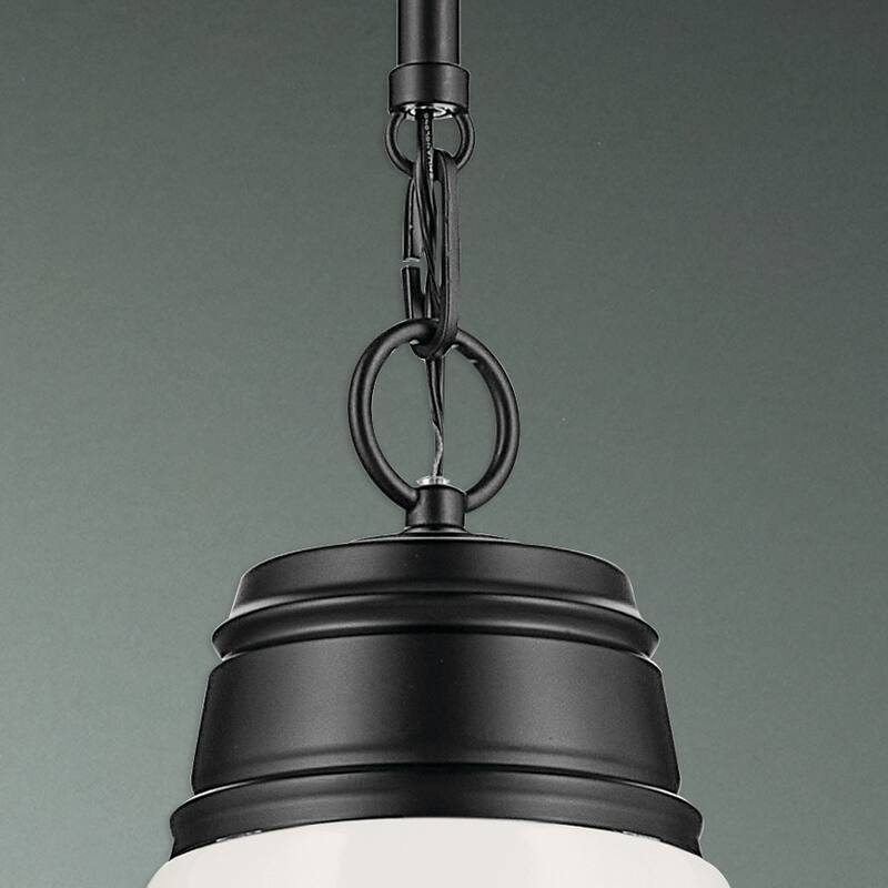 Kichler Lighting Marsailli 19" 1-Light Medium Pendant with Opal Glass in Black - 11.5