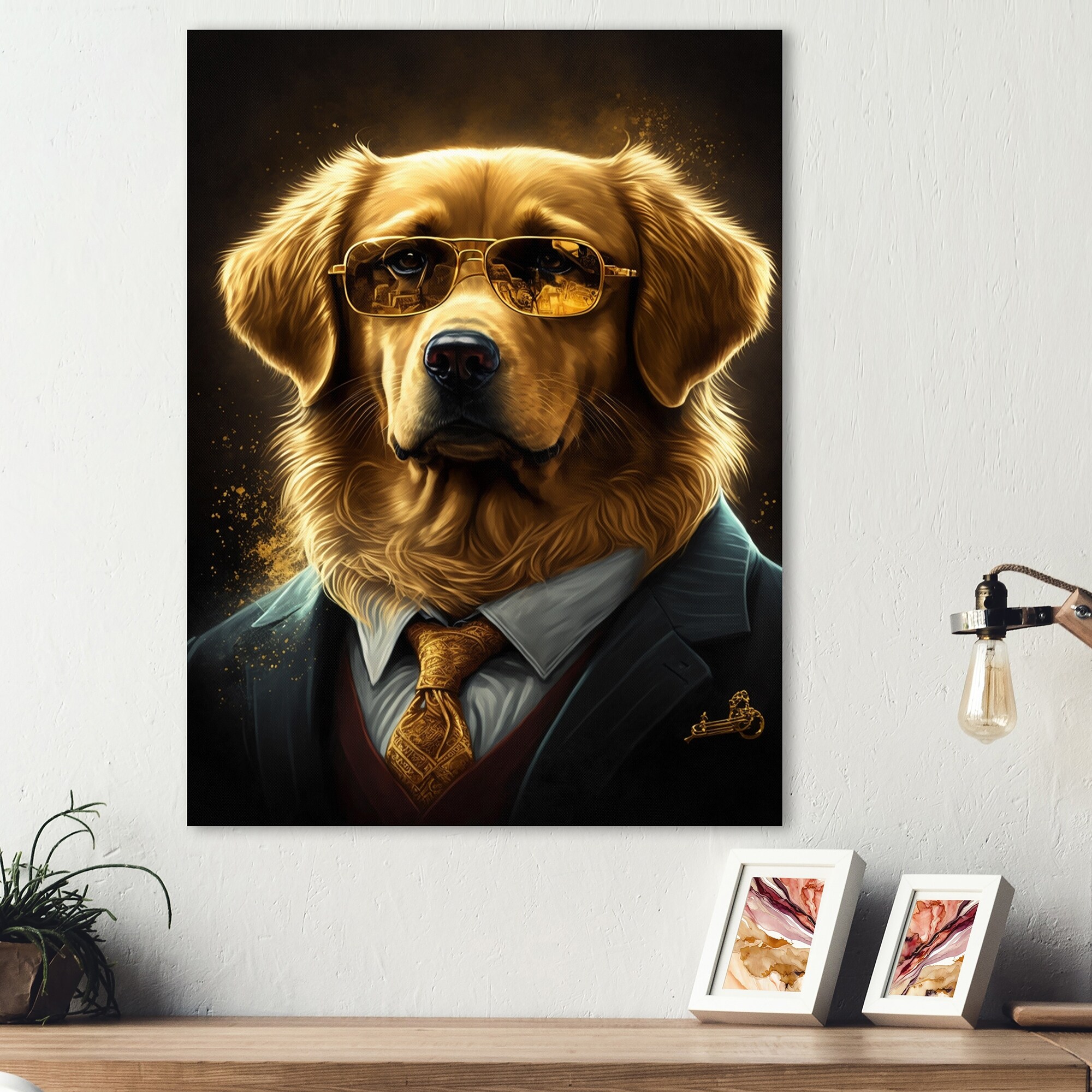 Golden retriever canvas wall art sale