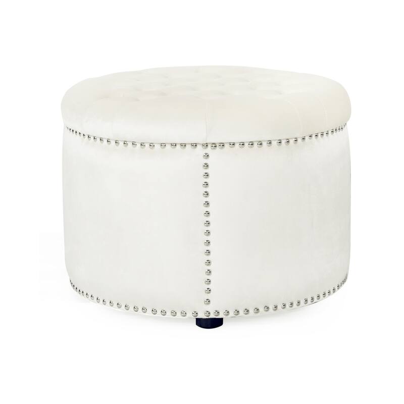Anmytek Velvet Round Ottoman Plush Footrest Seat Home Decor