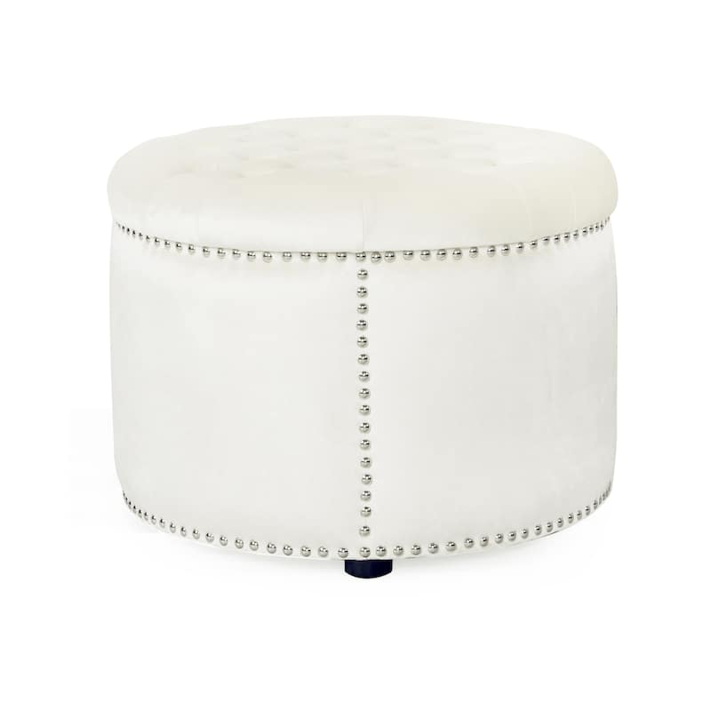 Zahra Velvet Tufted Ottoman by Christopher Knight Home