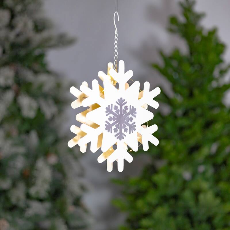 Set of 3 Hanging Christmas Lights- Snowflakes or Stars