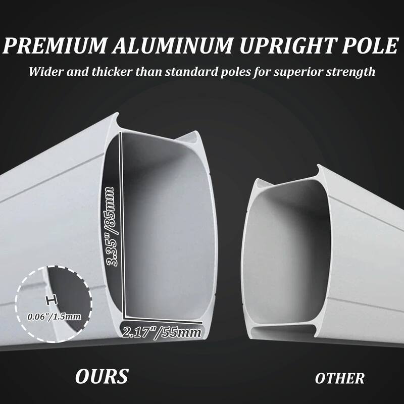Aluminum Patio Umbrella - 360° Rotation, Hydraulic Lift