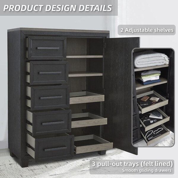 Signature Design by Ashley Foyland Black/Brown Door Chest - Bed