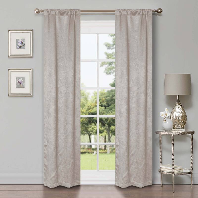 Superior Waverly Washable Room Darkening Curtains, Set of 2 Panels - 26" x 63" - Ivory