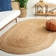 preview thumbnail 28 of 66, SAFAVIEH Handmade Natural Fiber Charlyne Bordered Round Jute Rug 9' x 12' Oval - Natural/Natural