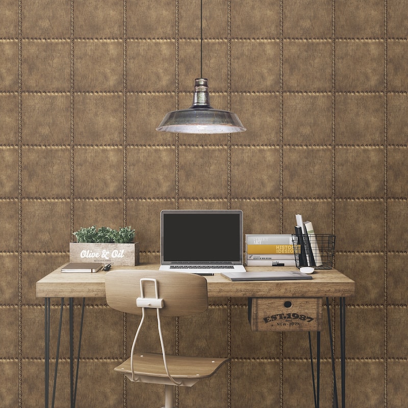 A-Street Prints Brass Sheet Metal Wallpaper