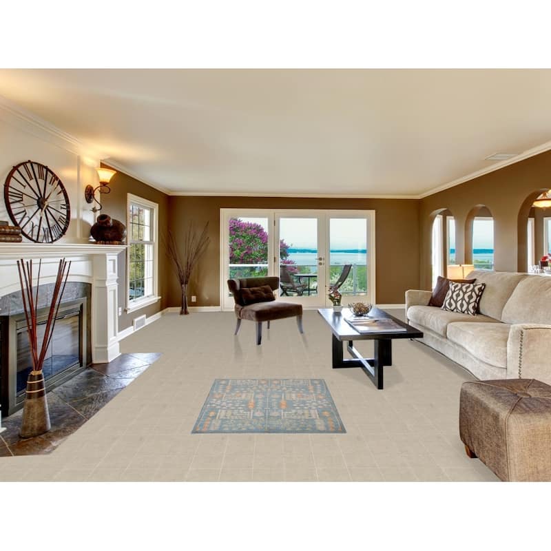 Light Blue Kazak Accent Rug Hand-Knotted Wool Carpet - 3'1" x 4'4"