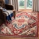 preview thumbnail 2 of 22, SAFAVIEH Kashan Adelma Oriental Rug with Fringe 3'3" x 4'10" - Red/Beige - Rectangle