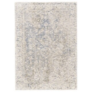 HomeRoots 5' X 8' Ivory Blue And Tan Abstract Hand Woven Area Rug - 5 ...