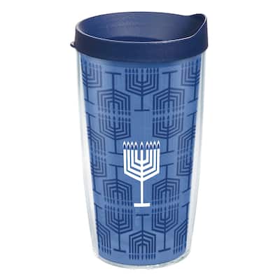 Tervis Chanukah Hanukkah Menorah Pattern Made in USA Double Walled Insulated Travel Tumbler, Classic