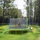 preview thumbnail 1 of 7, 14FT Trampoline with Slide and Swings, ASTM Approved Large Recreational Trampoline with Basketball Hoop and Ladder,Outdoor Backy N/A