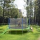 preview thumbnail 4 of 7, Trampoline with Slide and Swings with Basketball Hoop and Ladder with Net