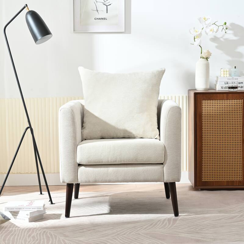 Upholstered Arm Chair With Solid Wood Legs