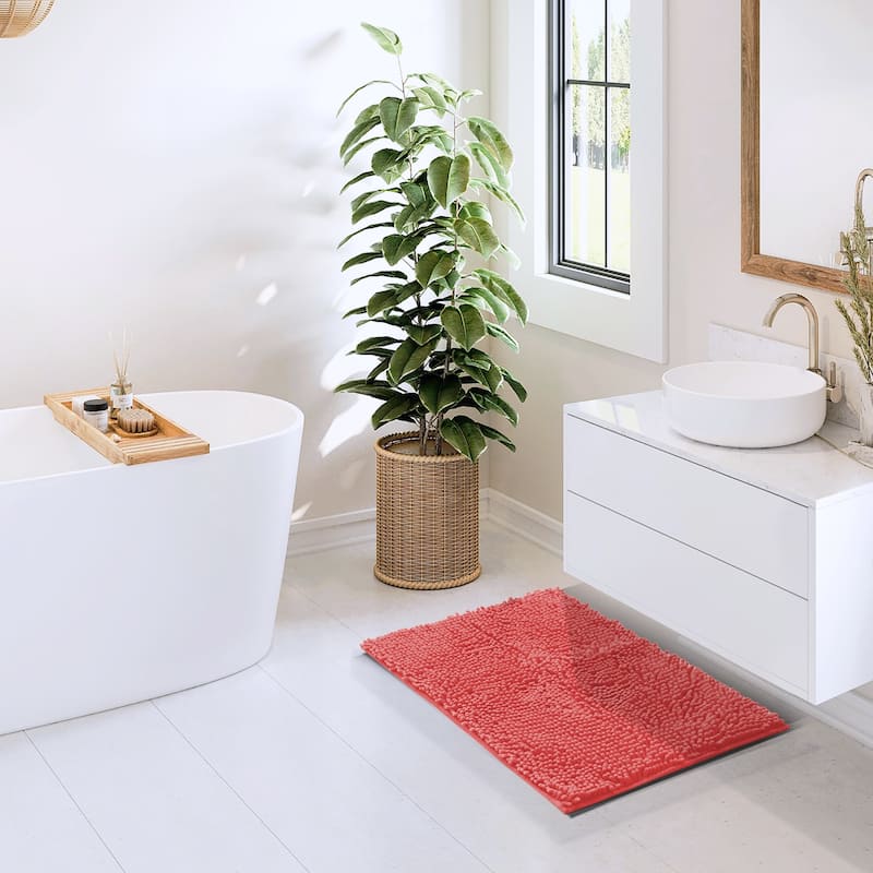 Empyrean Non-Slip Super Plush Chenille Bathroom Rugs