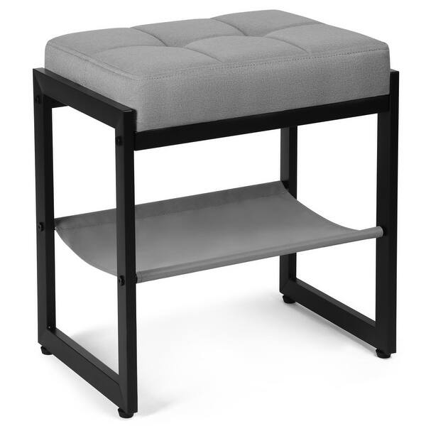 Faux Leather Vanity Chair Stool for Dressing Table - 11.8"D x 16.9"W x  17.5"H - Bed Bath & Beyond - 42809411