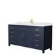 preview thumbnail 1 of 48, Beckett 66 Inch Single Vanity, Cultured Marble Top Dark Blue, Gold Trim, White Cultured Marble Top