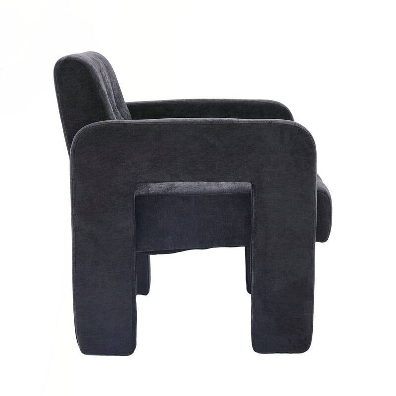 Modern Minimalist Casual Single Armchair Living Room, Bedroom, Office Area Upholstered Chair Comfortable Padded Armchair