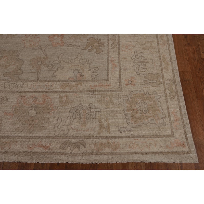 Floral Oriental Oushak Turkish Area Rug Hand-Knotted Wool Carpet - 7'9"x 10'3"