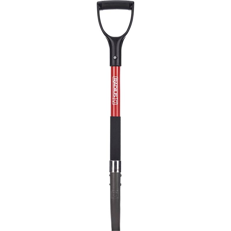 Radius Premium D-Handle Square-Point Shovel, Steel Shaft