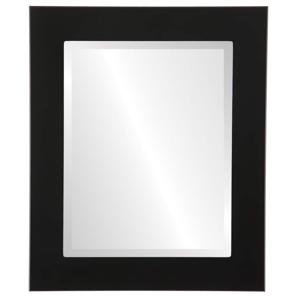 Cafe Framed Rectangle Mirror in Matte Black