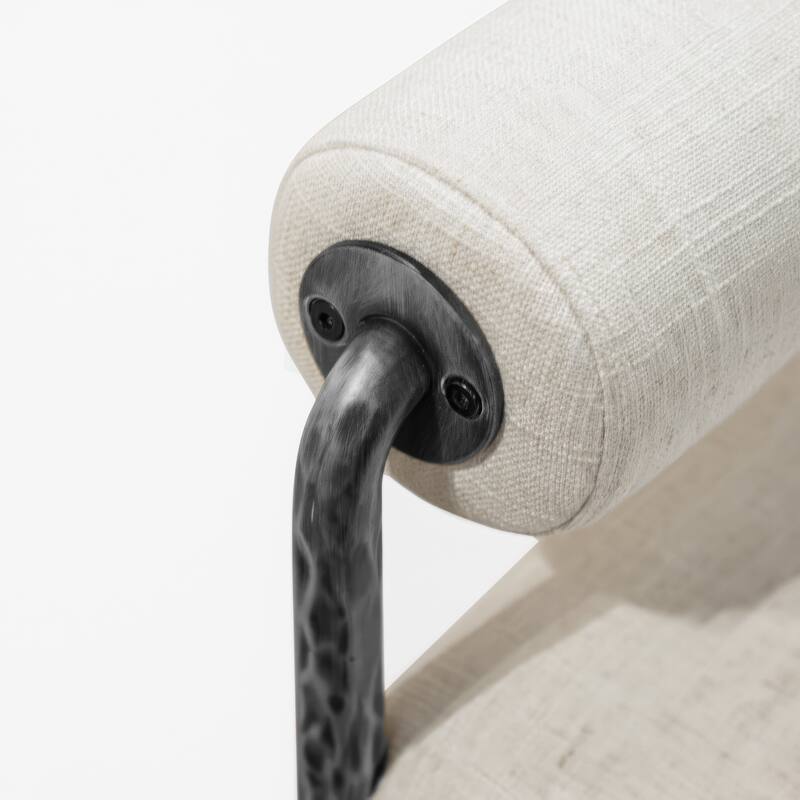 247 Shop At Home Lalia Modern 3-Piece Upholstered Hammered Metal Camelback Bedroom Set with Nightstand and Bench