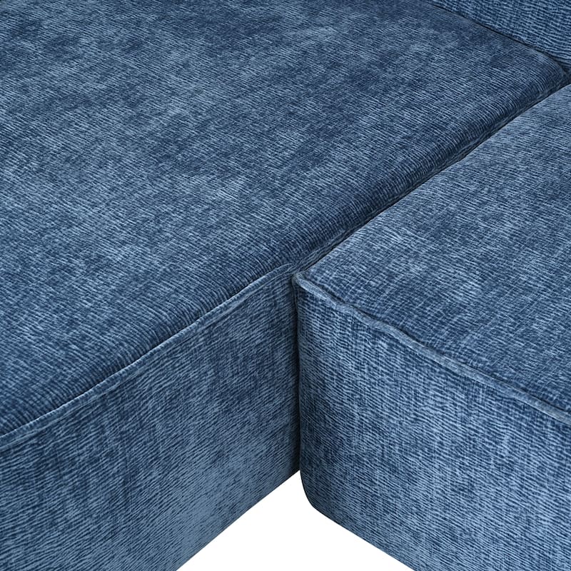 109.2" Chenille L-Shaped Sectional Sofa with Throw Pillows
