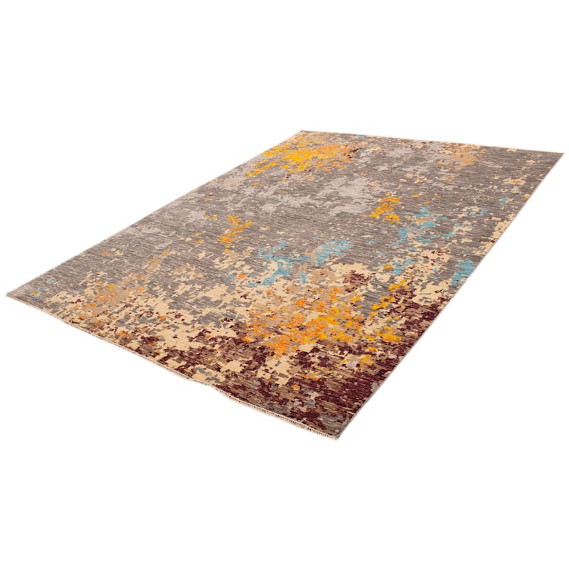 ECARPETGALLERY Hand-knotted Mystique Dark Grey Wool Rug - 9' 11" x 13' 11"