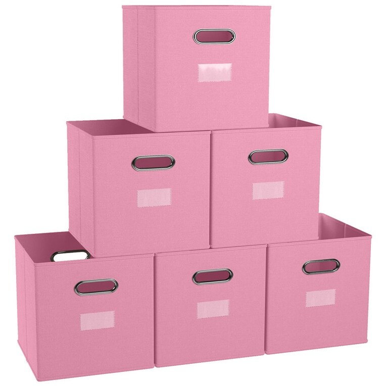 YBM Home Large Plastic Storage Basket (3 Pack), Pink 15 L x 10 W x 6 H