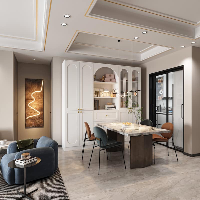 Modern White Display Cabinet Bookshelves Showcase Storage Wardrobe Organizer Cabinet